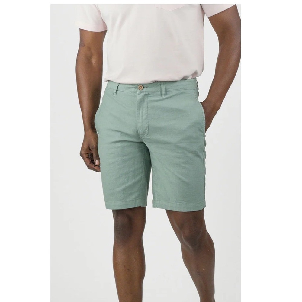 Tailor Vintage Mens 34 Green Greenwich 9" Inseam Slim Fit Comfort Shorts